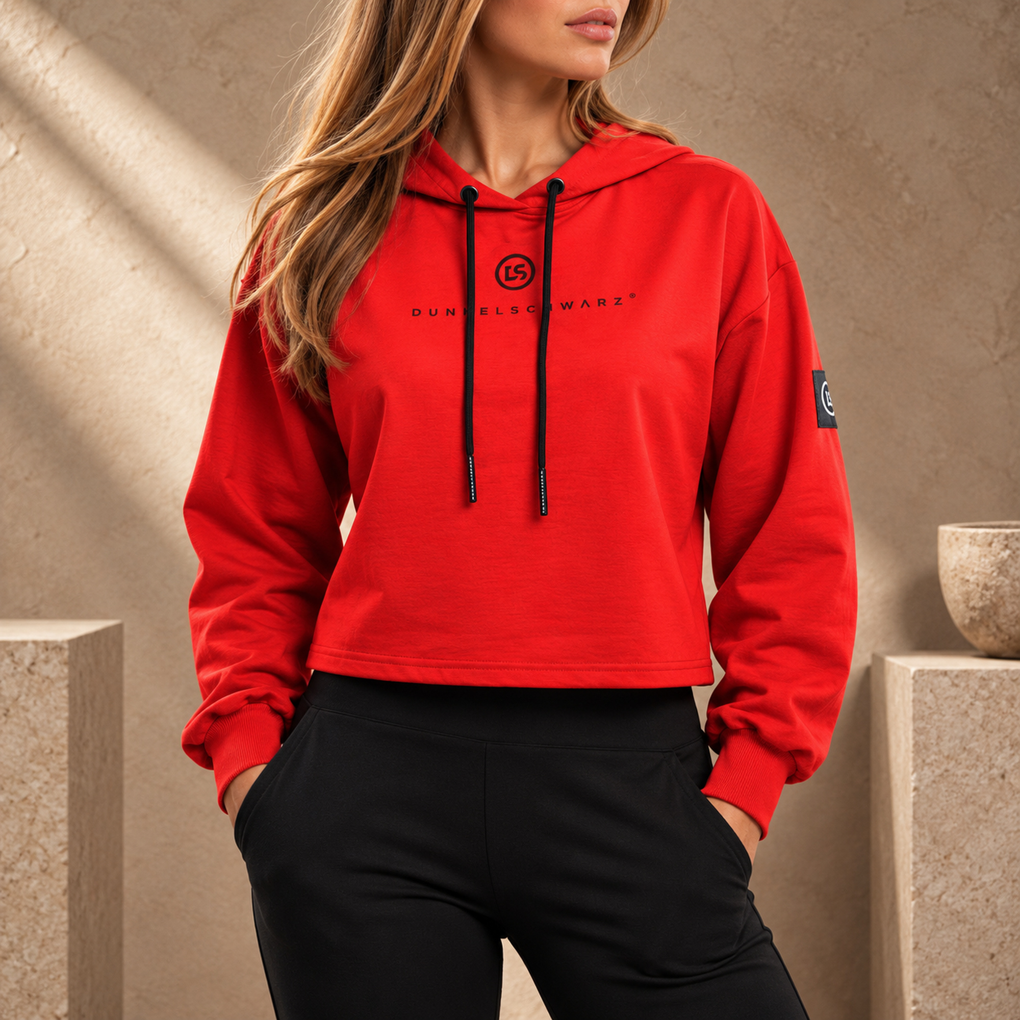 Da-Hoodie oversize W-3 ROLLUP red