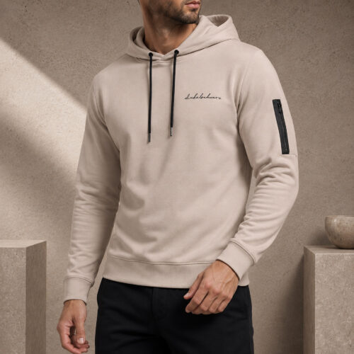 Hoody DS-3 CURVEDZIP nougat